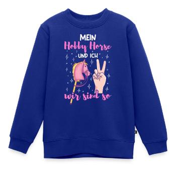 Mein Hobby Horse und ich Hobby Horse - Kinder Premium Organic Sweatshirt - Royalblau - Vorne - AI Model Kid Female (0cm)