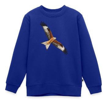 Rotmilan fliegend - Kinder Premium Organic Sweatshirt - Royalblau - Vorne - AI Model Kid Female (0cm)