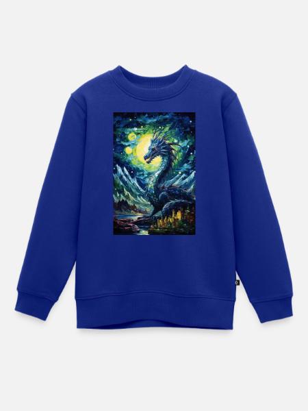 Drache - Kinder Premium Organic Sweatshirt - Royalblau
