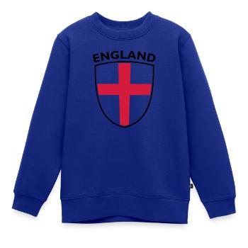 SHIELD ENGLAND - Kinder Premium Organic Sweatshirt - Royalblau - Vorne - AI Model Kid Female (0cm)