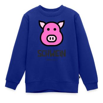 Schwein - Funny Owl Design - Kinder Premium Organic Sweatshirt - Royalblau - Vorne - AI Model Kid Female (0cm)