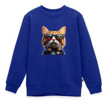 Cool Cats - Kinder Premium Organic Sweatshirt - Royalblau - Vorne - AI Model Kid Female (0cm)
