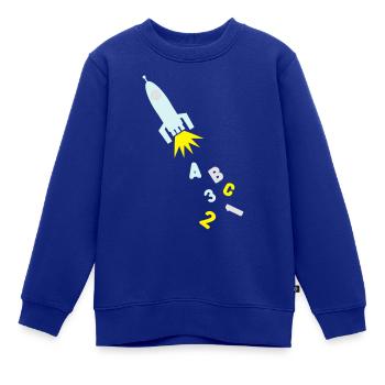 Schulrakete - Kinder Premium Organic Sweatshirt - Royalblau - Vorne - AI Model Kid Female (0cm)