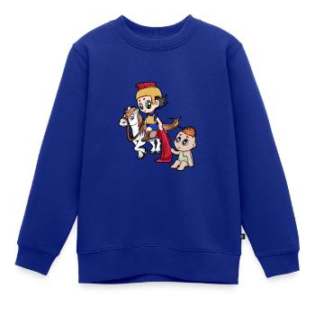Sankt Martin Roemer Bettler Christ Naechstenliebe - Kinder Premium Organic Sweatshirt - Royalblau - Vorne - AI Model Kid Female (0cm)