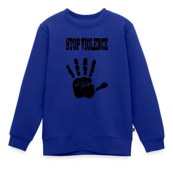 Die Gewalt zu stoppen - Kinder Premium Organic Sweatshirt - Royalblau - Vorne - AI Model Kid Female (0cm)