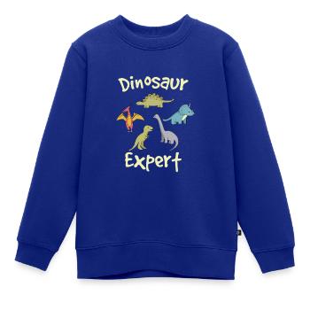 Dinosaurier Experte - Kinder Premium Organic Sweatshirt - Royalblau - Vorne - AI Model Kid Female (0cm)