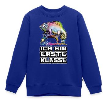Ich bin erste Klasse - Kinder Premium Organic Sweatshirt - Royalblau - Vorne - AI Model Kid Female (0cm)