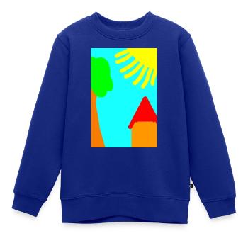 Kindergemälde - Kinder Premium Organic Sweatshirt - Royalblau - Vorne - AI Model Kid Female (0cm)