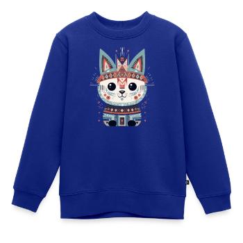 Aztec Animal Baby - Kinder Premium Organic Sweatshirt - Royalblau - Vorne - AI Model Kid Female (0cm)