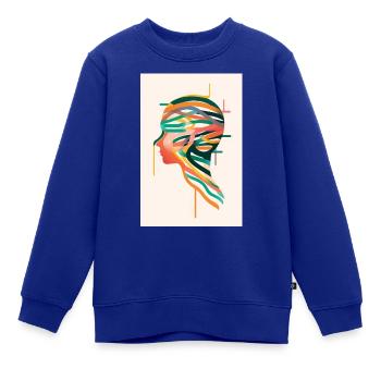 Silhouette mit neurodivergentem und abstraktem Profil. - Kinder Premium Organic Sweatshirt - Royalblau - Vorne - AI Model Kid Female (0cm)