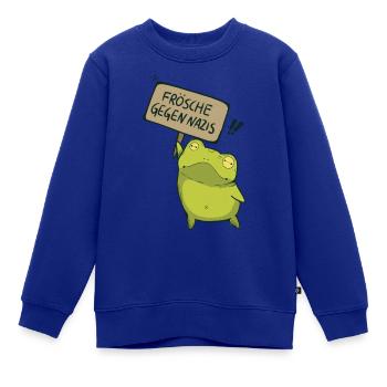 Frösche gegen Nazis - Kinder Premium Organic Sweatshirt - Royalblau - Vorne - AI Model Kid Female (0cm)