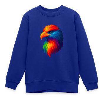 WPAP Polygon Stil Tiere- Adler - Kinder Premium Organic Sweatshirt - Royalblau - Vorne - AI Model Kid Female (0cm)