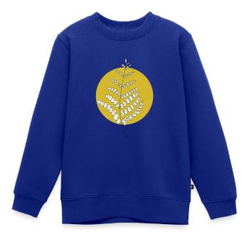 PLANT LOVER | Pflanze in gelbem Kreis I | schwarz - Kinder Premium Organic Sweatshirt - Royalblau - Vorne - AI Model Kid Female (0cm)