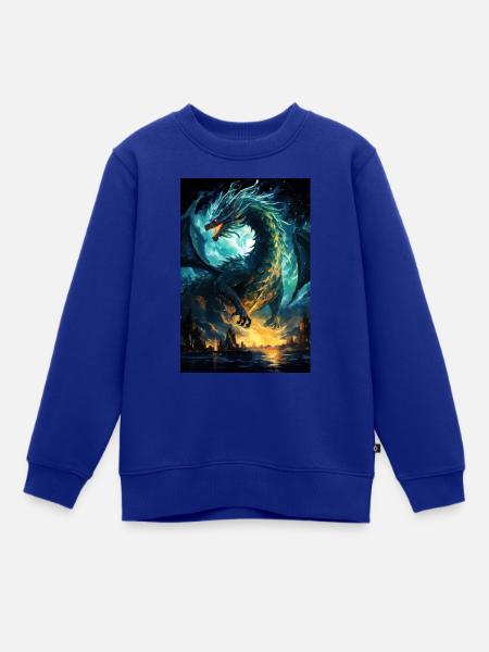 Drache - Kinder Premium Organic Sweatshirt - Royalblau