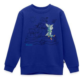 KiKA-Baumhaus mit Fidi Motiv zum Ausmalen! - Kinder Premium Organic Sweatshirt - Royalblau - Vorne - AI Model Kid Female (0cm)