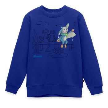 KiKA-Baumhaus mit Fidi Ausmalmotiv - Kinder Premium Organic Sweatshirt - Royalblau - Vorne - AI Model Kid Female (0cm)
