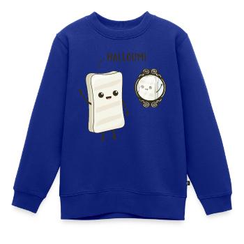 Halloumi - Kinder Premium Organic Sweatshirt - Royalblau - Vorne - AI Model Kid Female (0cm)