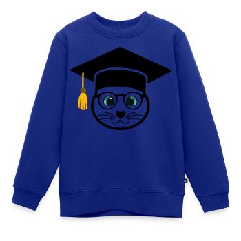 University Cat - Kinder Premium Organic Sweatshirt - Royalblau - Vorne - AI Model Kid Female (0cm)