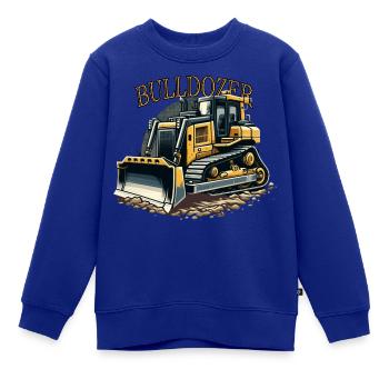 Planierraupe coole Baufahrzeuge auf der Baustelle - Kinder Premium Organic Sweatshirt - Royalblau - Vorne - AI Model Kid Female (0cm)