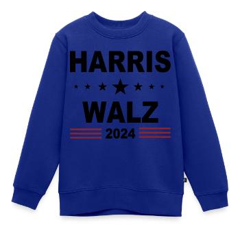 Harris Walz 2024 - Kinder Premium Organic Sweatshirt - Royalblau - Vorne - AI Model Kid Female (0cm)