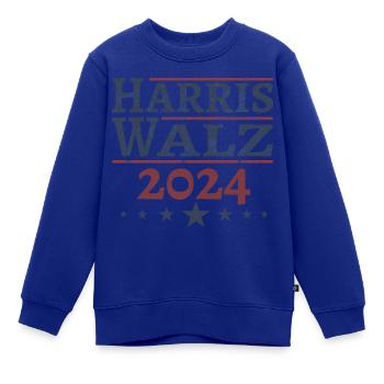 Harris Walz 2024 - Kinder Premium Organic Sweatshirt - Royalblau - Vorne - AI Model Kid Female (0cm)