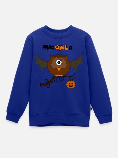 Drac owl a - Kinder Premium Organic Sweatshirt - Royalblau