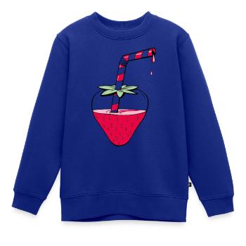 ERDBEERE - Kinder Premium Organic Sweatshirt - Royalblau - Vorne - AI Model Kid Female (0cm)
