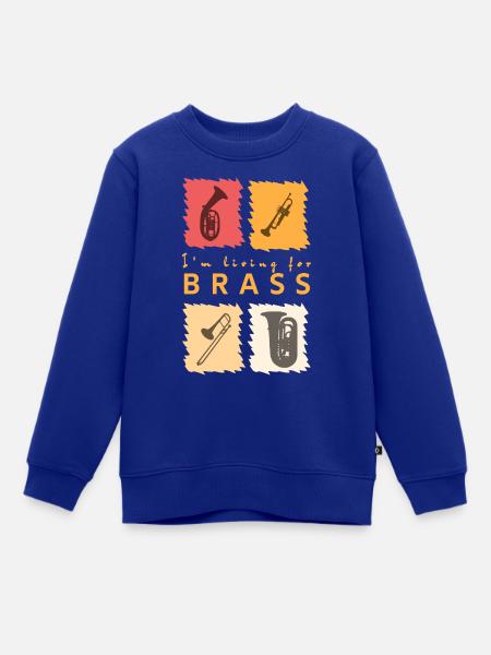Living for Brass - Kinder Premium Organic Sweatshirt - Royalblau