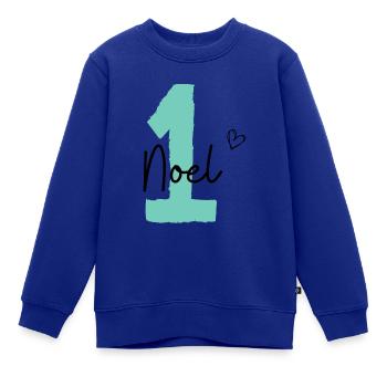Noel eins - Kinder Premium Organic Sweatshirt - Royalblau - Vorne - AI Model Kid Female (0cm)