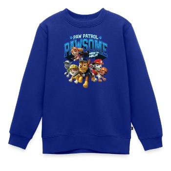 Paw Patrol Pawsome Here To Help Spruch Blau - Kinder Premium Organic Sweatshirt - Royalblau - Vorne - AI Model Kid Female (0cm)