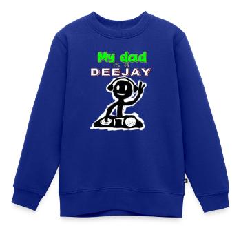 Ref.: MYDAD-DEEJAY - Kinder Premium Organic Sweatshirt - Royalblau - Vorne - AI Model Kid Female (0cm)