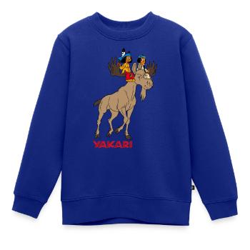 Yakari mit Elch - Kinder Premium Organic Sweatshirt - Royalblau - Vorne - AI Model Kid Female (0cm)