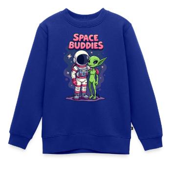 Weltraum-Freunde - Kinder Premium Organic Sweatshirt - Royalblau - Vorne - AI Model Kid Female (0cm)