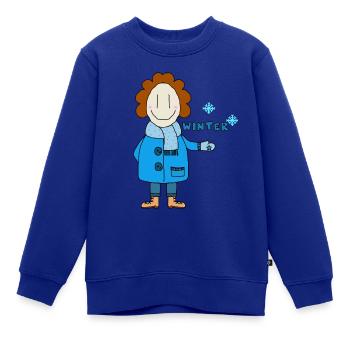 Oh du schöne Winterzeit - Kinder Premium Organic Sweatshirt - Royalblau - Vorne - AI Model Kid Female (0cm)