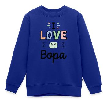 Ich liebe meine Bopa - Kinder Premium Organic Sweatshirt - Royalblau - Vorne - AI Model Kid Female (0cm)