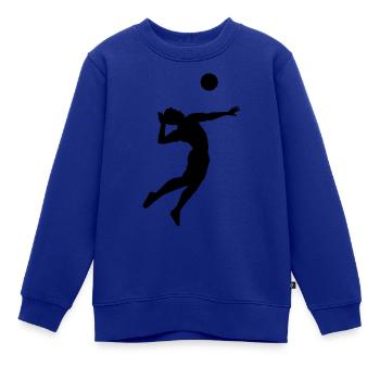 Volleyball - Kinder Premium Organic Sweatshirt - Royalblau - Vorne - AI Model Kid Female (0cm)