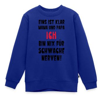Baby Statement lustig Schwangerschaft - Kinder Premium Organic Sweatshirt - Royalblau - Vorne - AI Model Kid Female (0cm)
