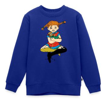 Pippi Langstrumpf Zusammen Mit Herr Nilsson - Kinder Premium Organic Sweatshirt - Royalblau - Vorne - AI Model Kid Female (0cm)