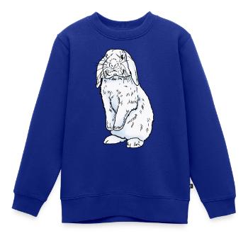 Kaninchen weiss - Kinder Premium Organic Sweatshirt - Royalblau - Vorne - AI Model Kid Female (0cm)