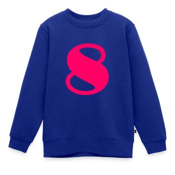 8. 8 JAHRE. 8. JUBILÄUM. GEBURTSTAG 8 JAHRE - Kinder Premium Organic Sweatshirt - Royalblau - Vorne - AI Model Kid Female (0cm)