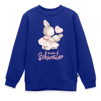 Hasen Große Schwester Luftballon - Kinder Premium Organic Sweatshirt - Royalblau - Vorne - AI Model Kid Female (0cm)