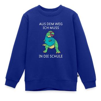 Kinder Einschulung Schulkind Dino T-Rex - Kinder Premium Organic Sweatshirt - Royalblau - Vorne - AI Model Kid Female (0cm)