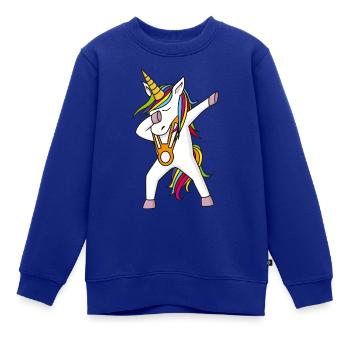 Einhorn Kindergartenbändel - Kinder Premium Organic Sweatshirt - Royalblau - Vorne - AI Model Kid Female (0cm)