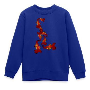 abstractes Design Timeless - Kinder Premium Organic Sweatshirt - Royalblau - Vorne - AI Model Kid Female (0cm)