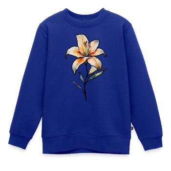 Lilie - Kinder Premium Organic Sweatshirt - Royalblau - Vorne - AI Model Kid Female (0cm)