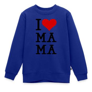 I love Ma Ma - Kinder Premium Organic Sweatshirt - Royalblau - Vorne - AI Model Kid Female (0cm)