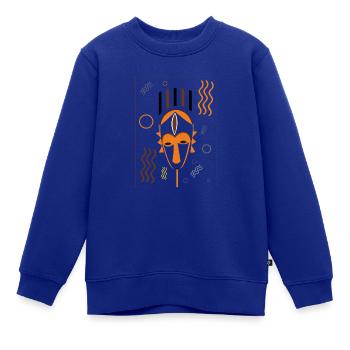 TALISMAN PESHE Maske, lustiges T-Shirt - Kinder Premium Organic Sweatshirt - Royalblau - Vorne - AI Model Kid Female (0cm)