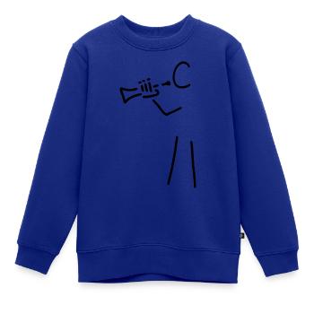 trompeter mit trompete - Kinder Premium Organic Sweatshirt - Royalblau - Vorne - AI Model Kid Female (0cm)