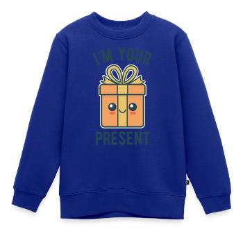 I'm Your Present - Kinder Premium Organic Sweatshirt - Royalblau - Vorne - AI Model Kid Female (0cm)