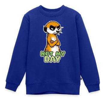 Nicht Dein Tag? Zeig es - mit Lächelgarantie! - Kinder Premium Organic Sweatshirt - Royalblau - Vorne - AI Model Kid Female (0cm)
